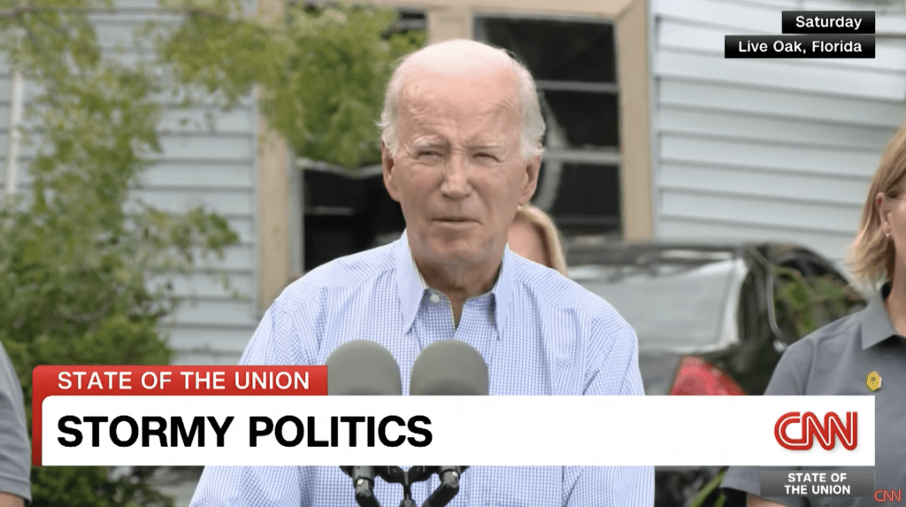 President Joe Biden visiting hurricane Idalia storm victims in Florida