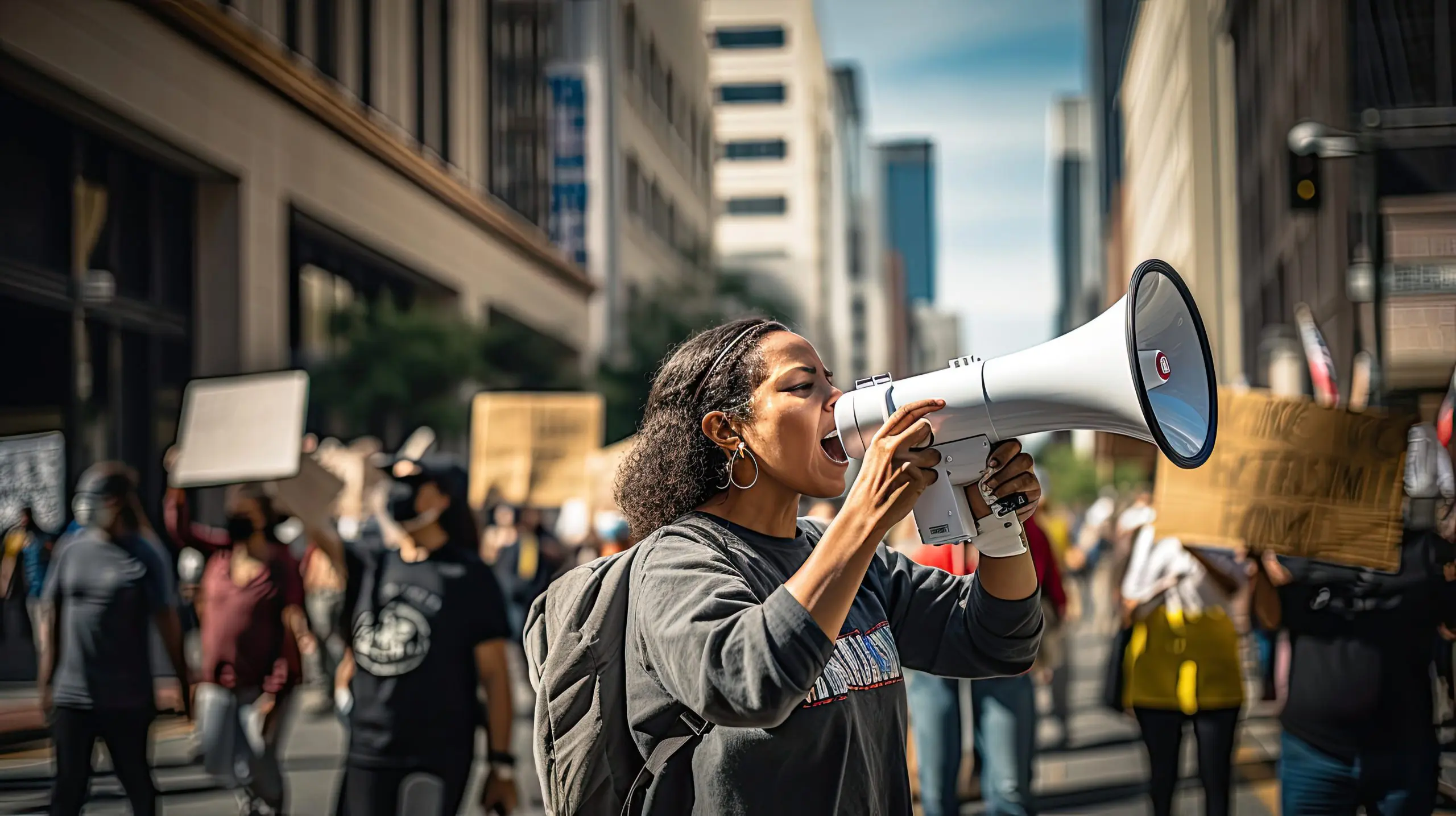 Modern protest marchers advocating for change