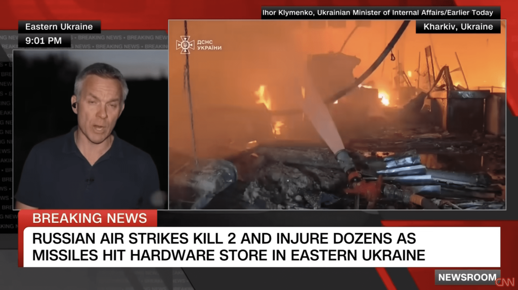 Russian strike hit a large hardware store in Kharkiv, Ukraine,