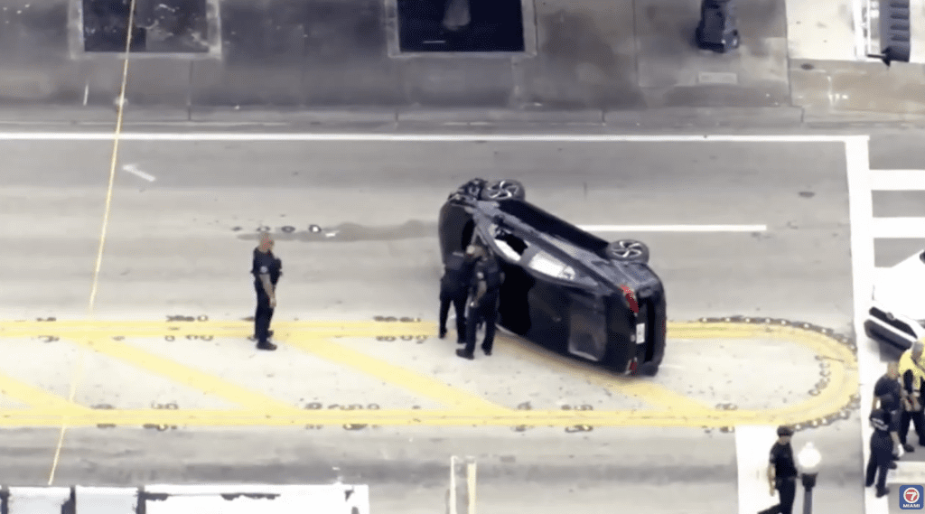 police pursuit ends in chain-reaction rollover crash