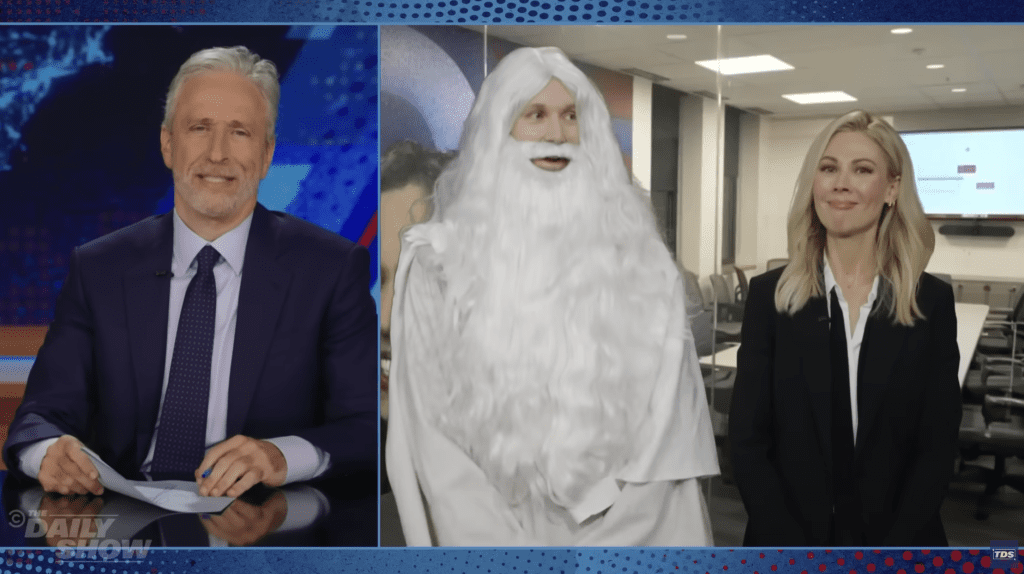 God Tells Biden to Drop Out on the Daily Show