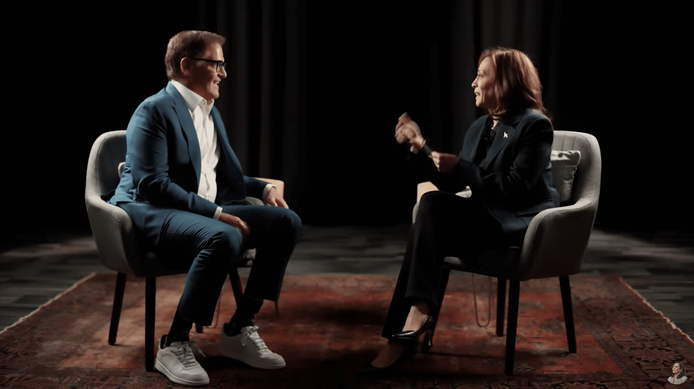 Mark Cuban and Kamala Harris