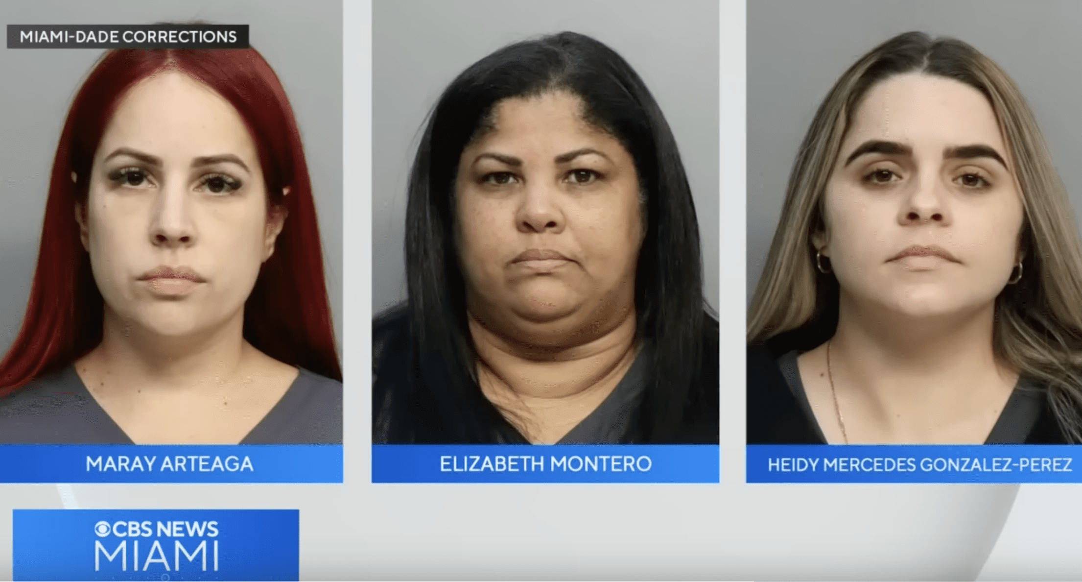 Maray Arteaga, 39, Elizabeth Montero, 45, and Heidy Mercedes Gonzalez-Perez, 2