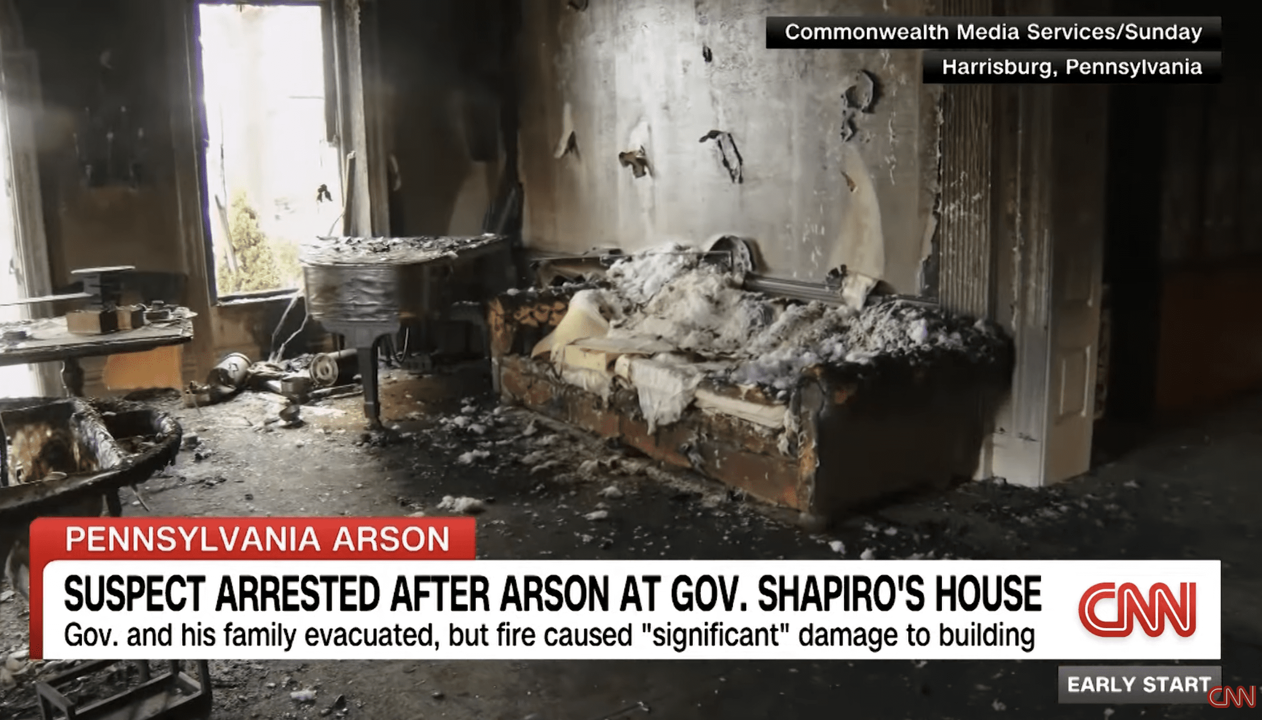 Arson at Pennsylvania Governors mansion