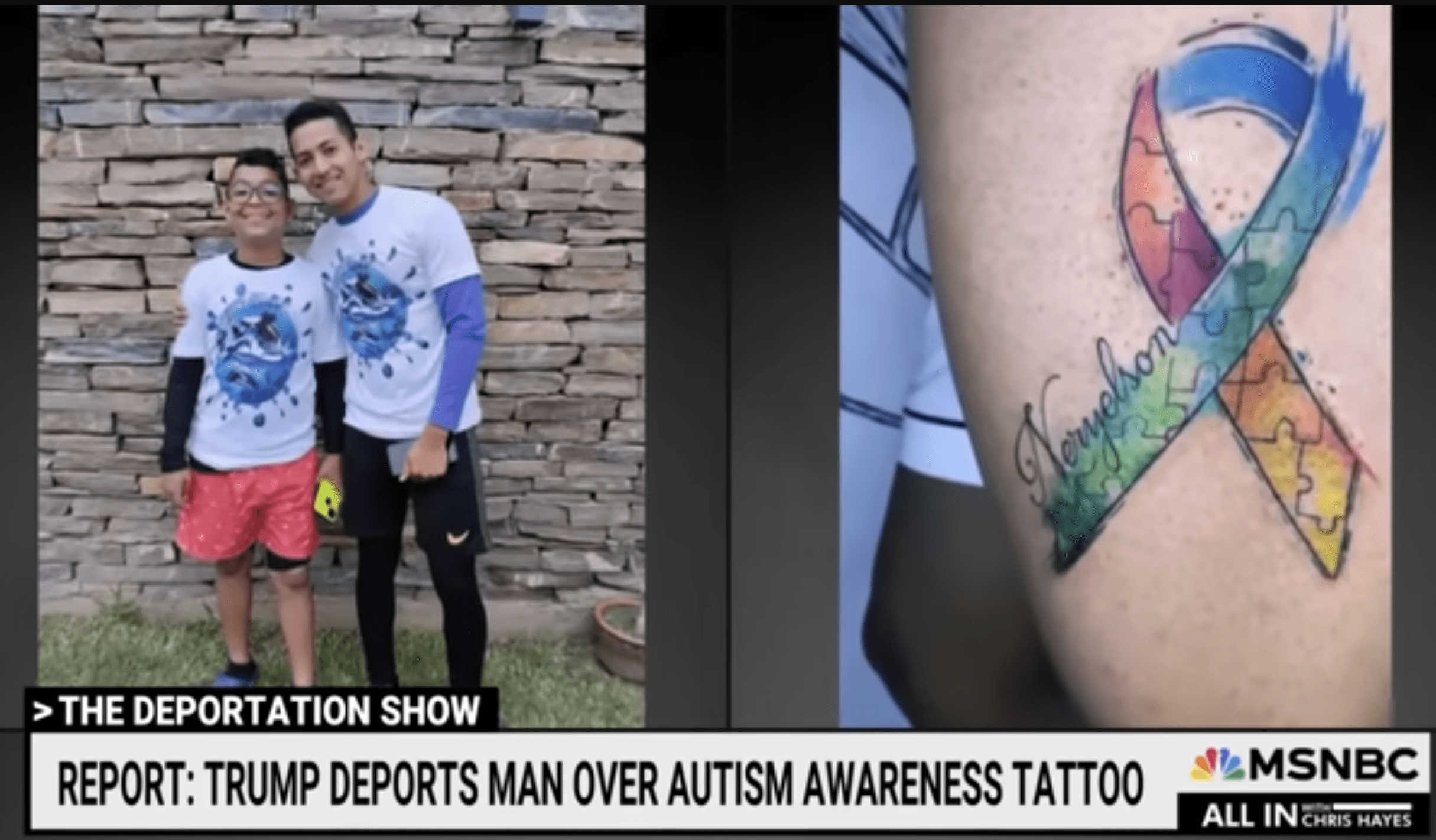 Trump Deports young Man over autism awareness tattoo