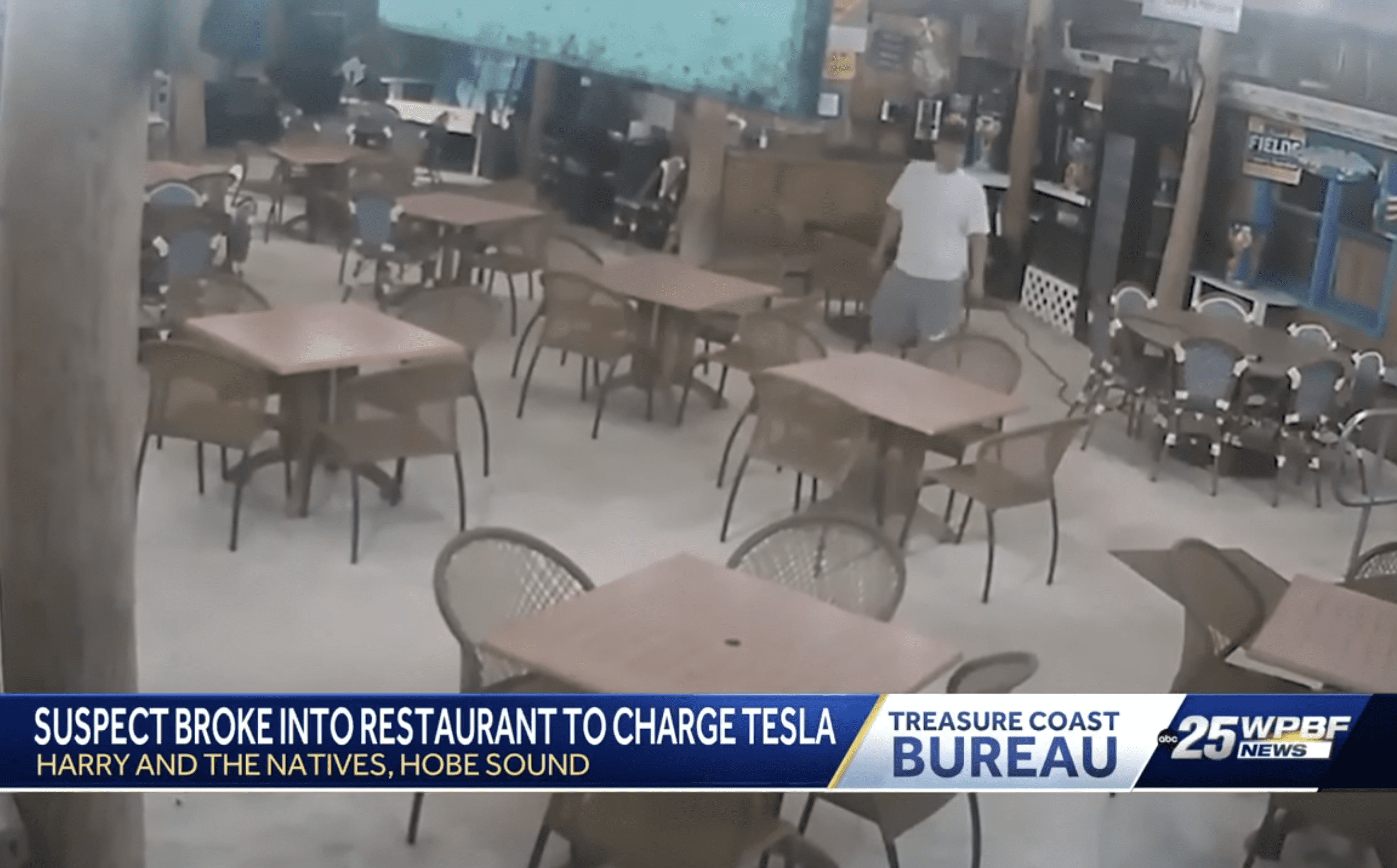 Florida Man Breaks Into Restaurant To Charge Telsa