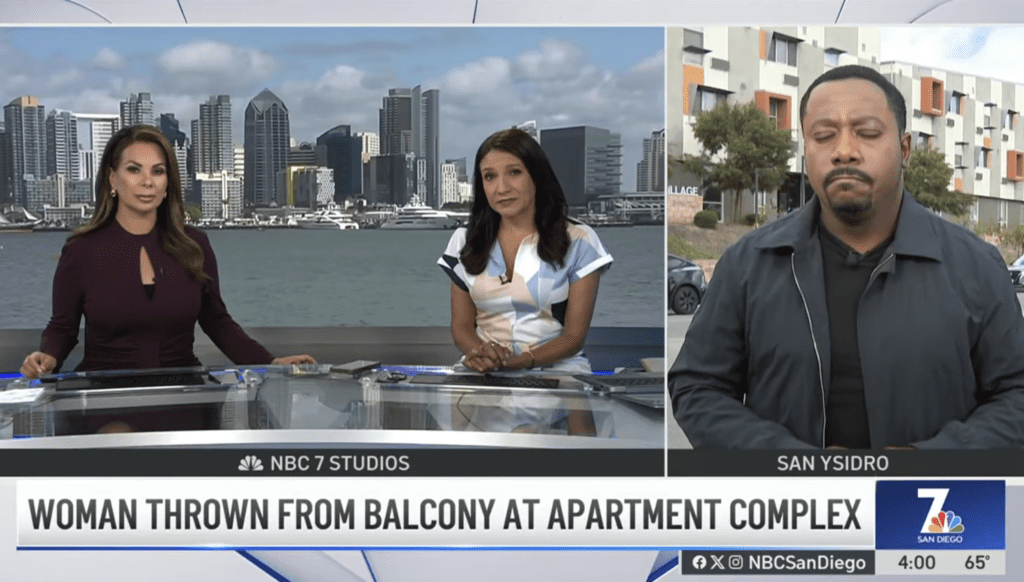 Woman thrown from balcony in San Diego