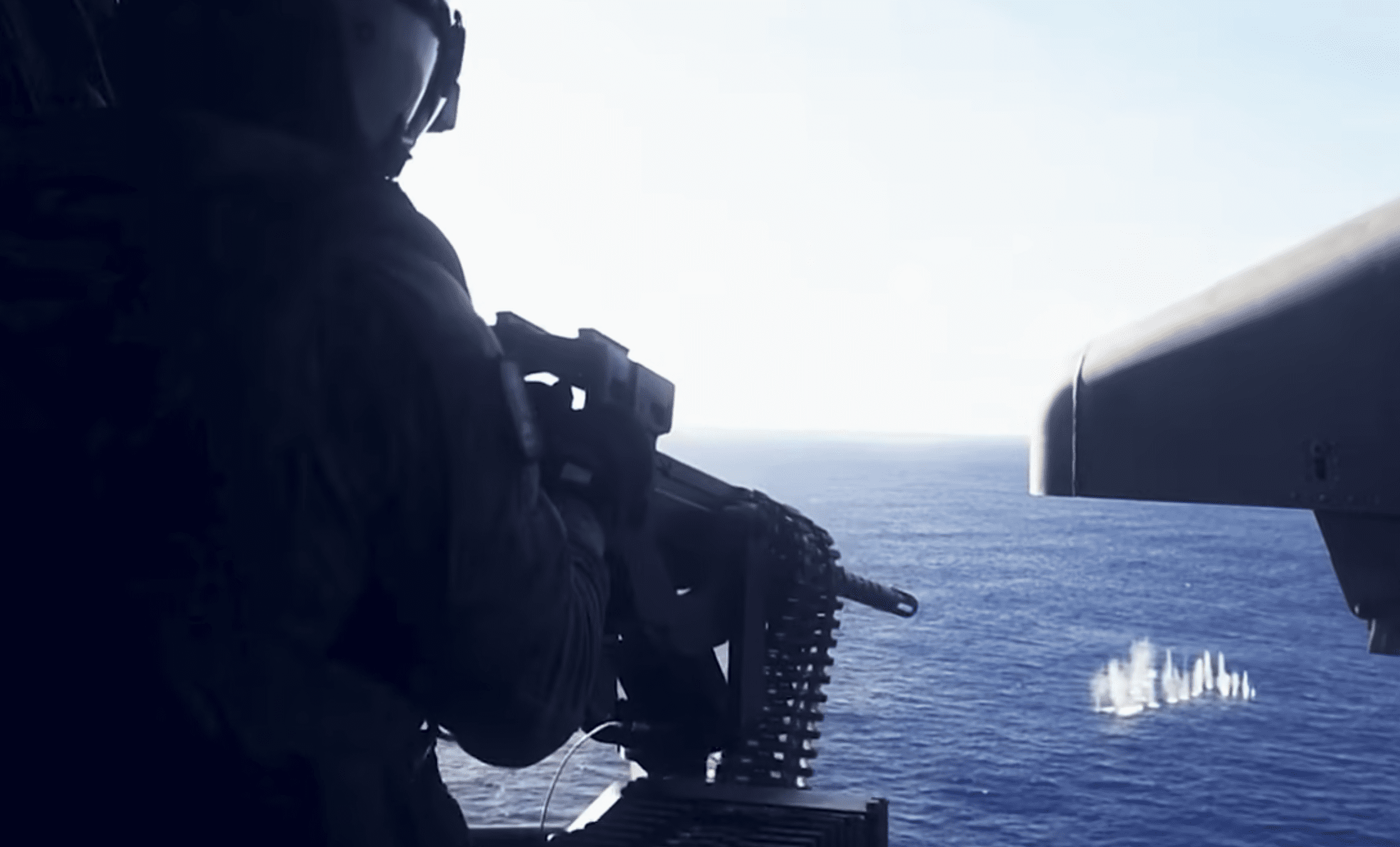 Navy helicopter crew shoots down Houthi Drone