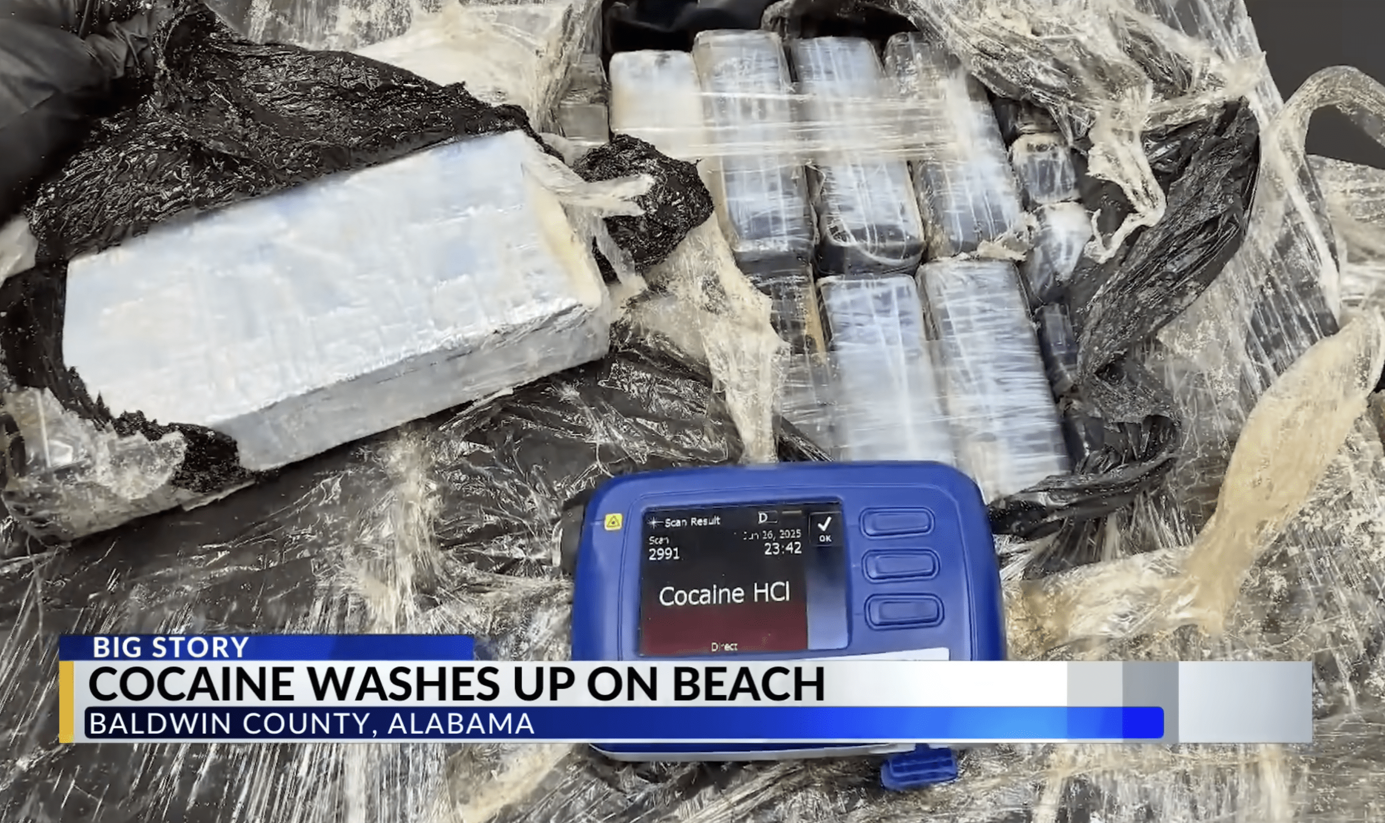 Cocaine Washes Ashore