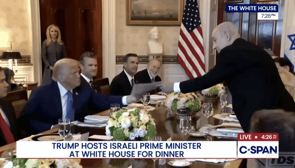 Netanyahu Kisses Trump's Ass With Peace Prize Nomination