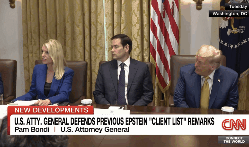 Marco Rubio, Trump, and Pam Bondi