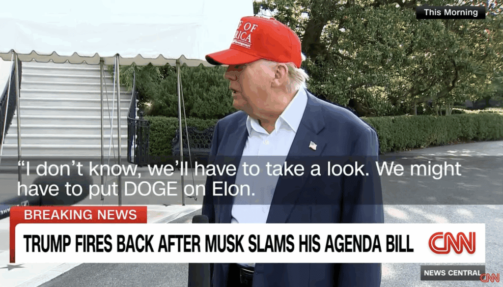 Donald Trump and Elon Musk fight