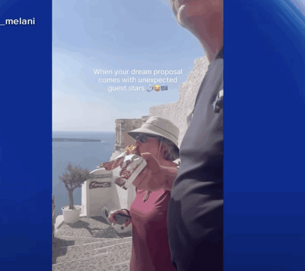 Proposal gets photobombed by candy bar