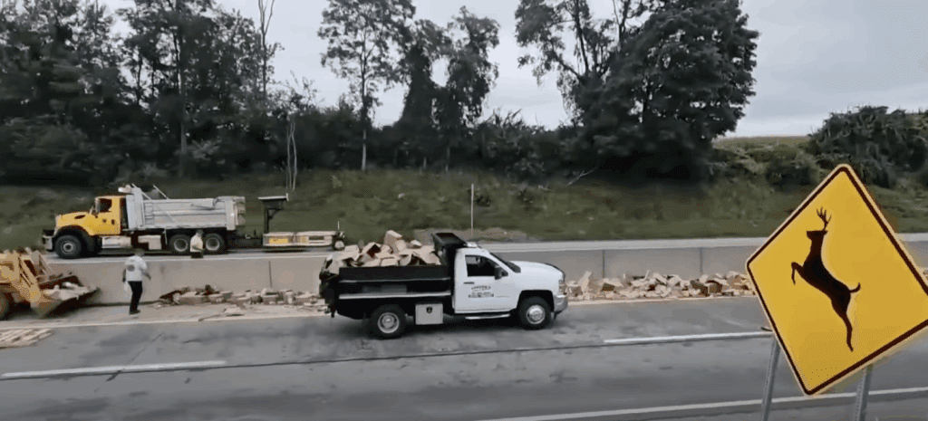 Hot dog spill highway