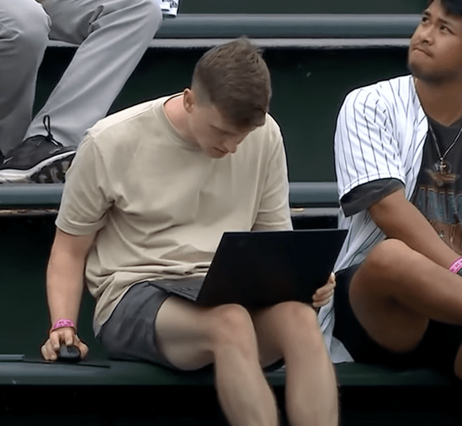 Wrigley Field fan works remotely during game