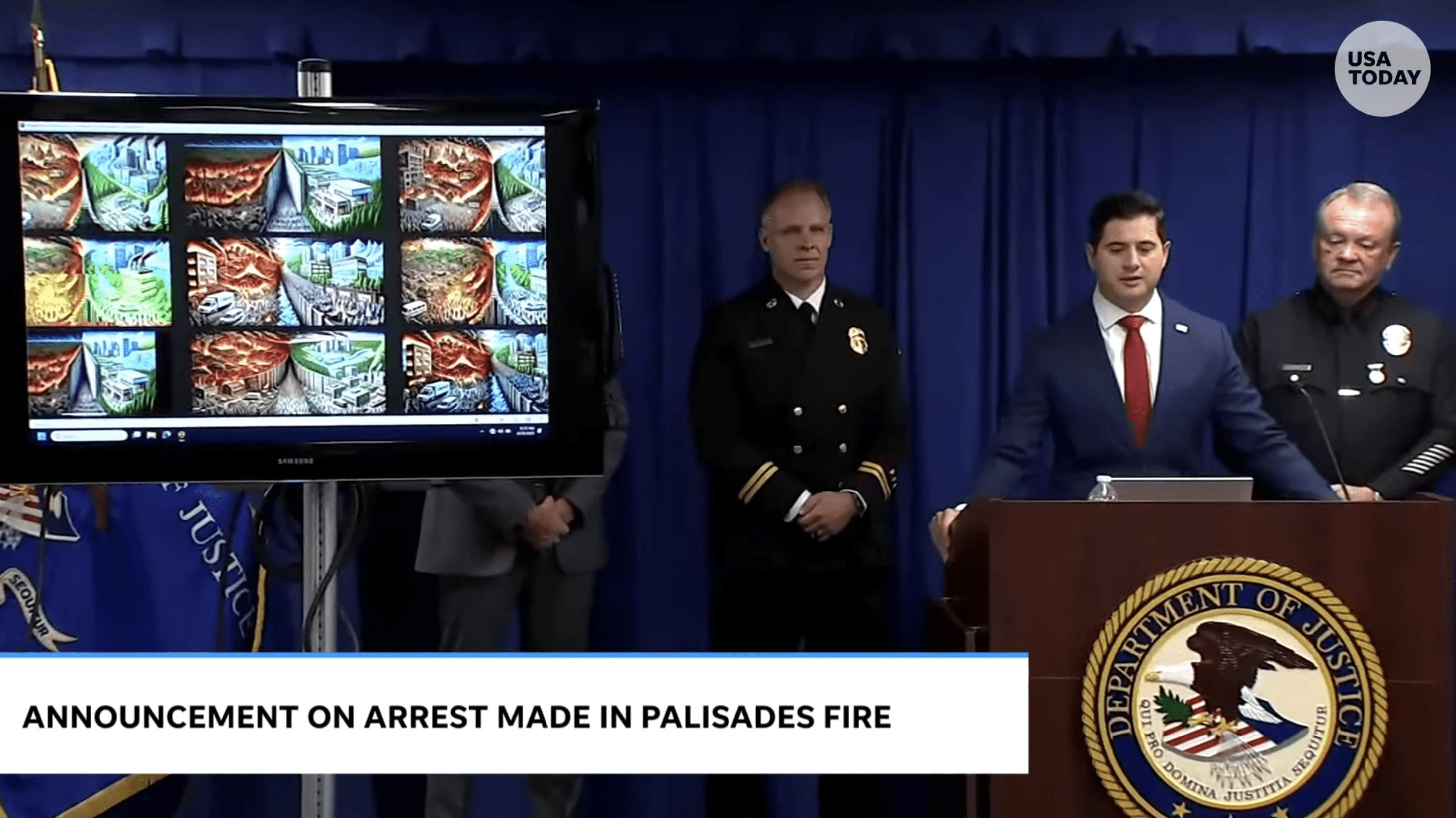 Palisades fire arrest