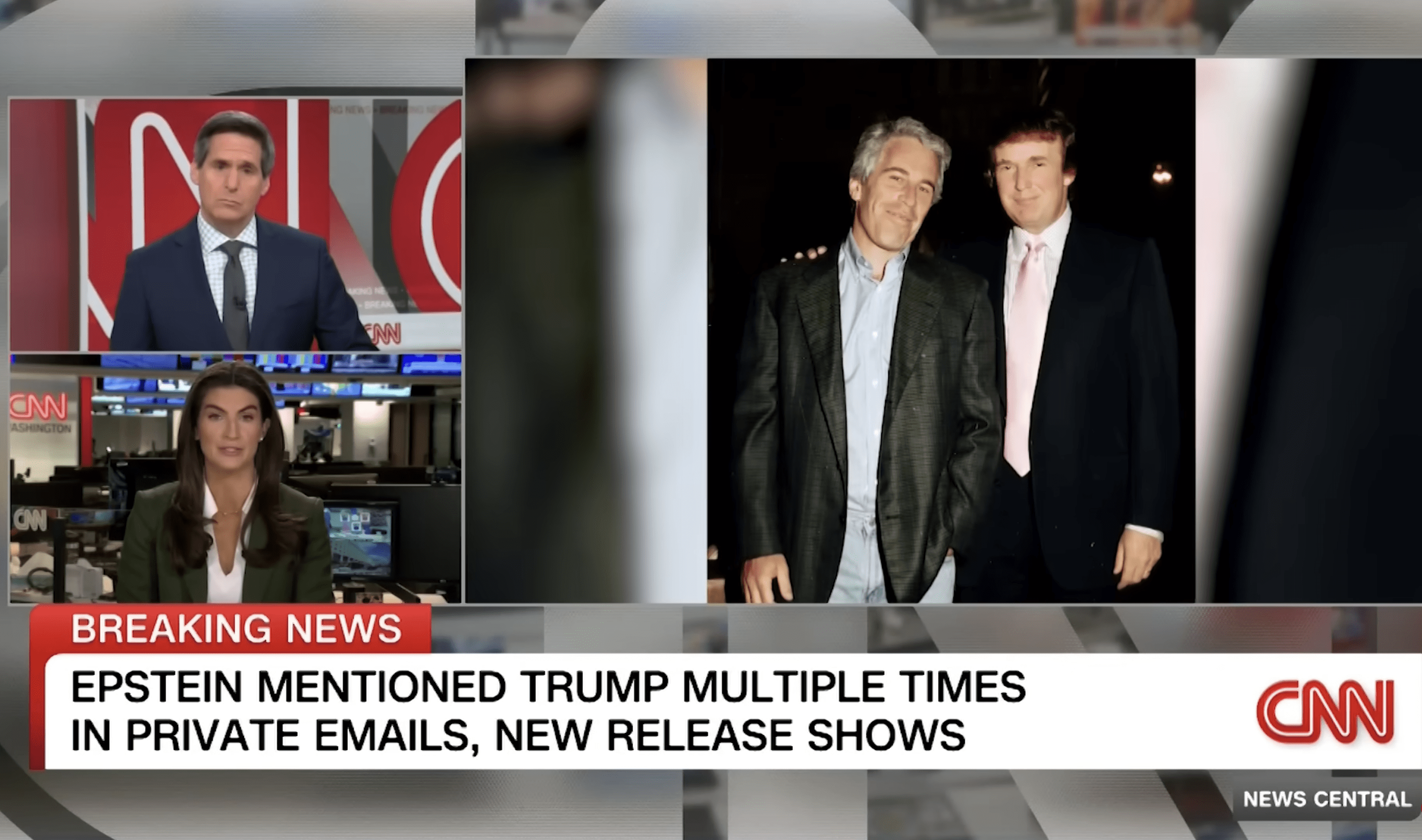 Trump and Epstein on the News