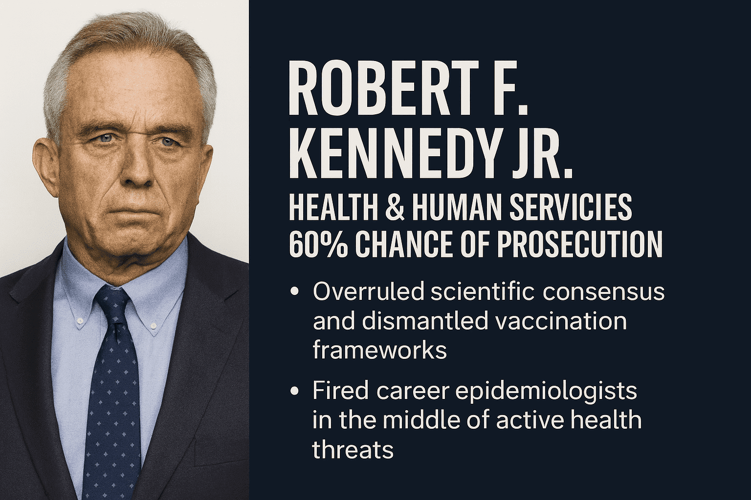 Robert F. Kennedy Jr.: Health & Human Services 60% Chance of Prosecution