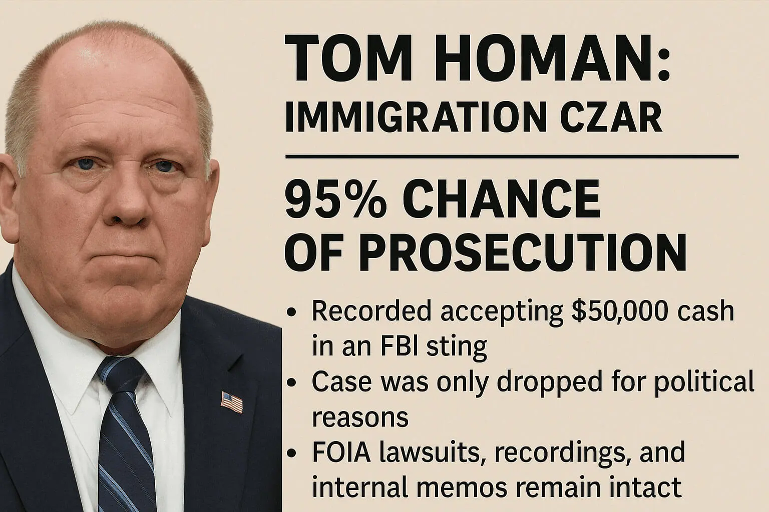 Tom Homan 95% Chance of Prosecution 