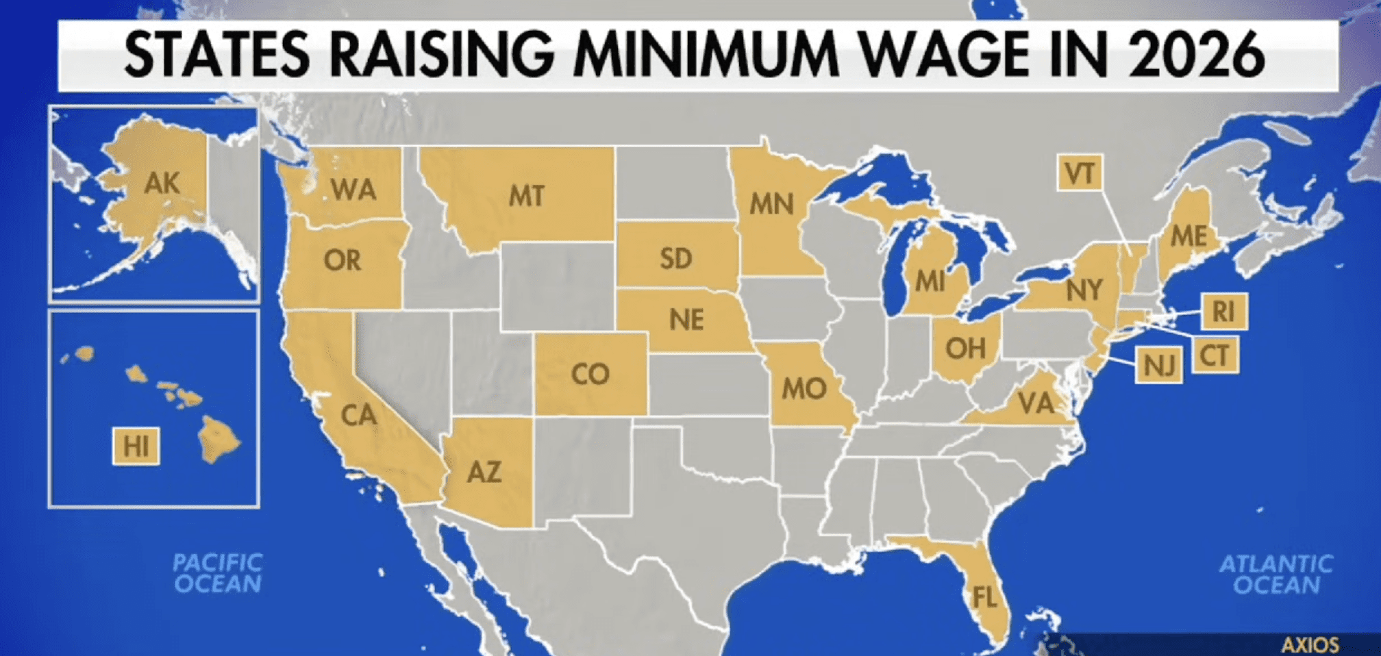 Nearly 20 states to increase minimum wage in 2026