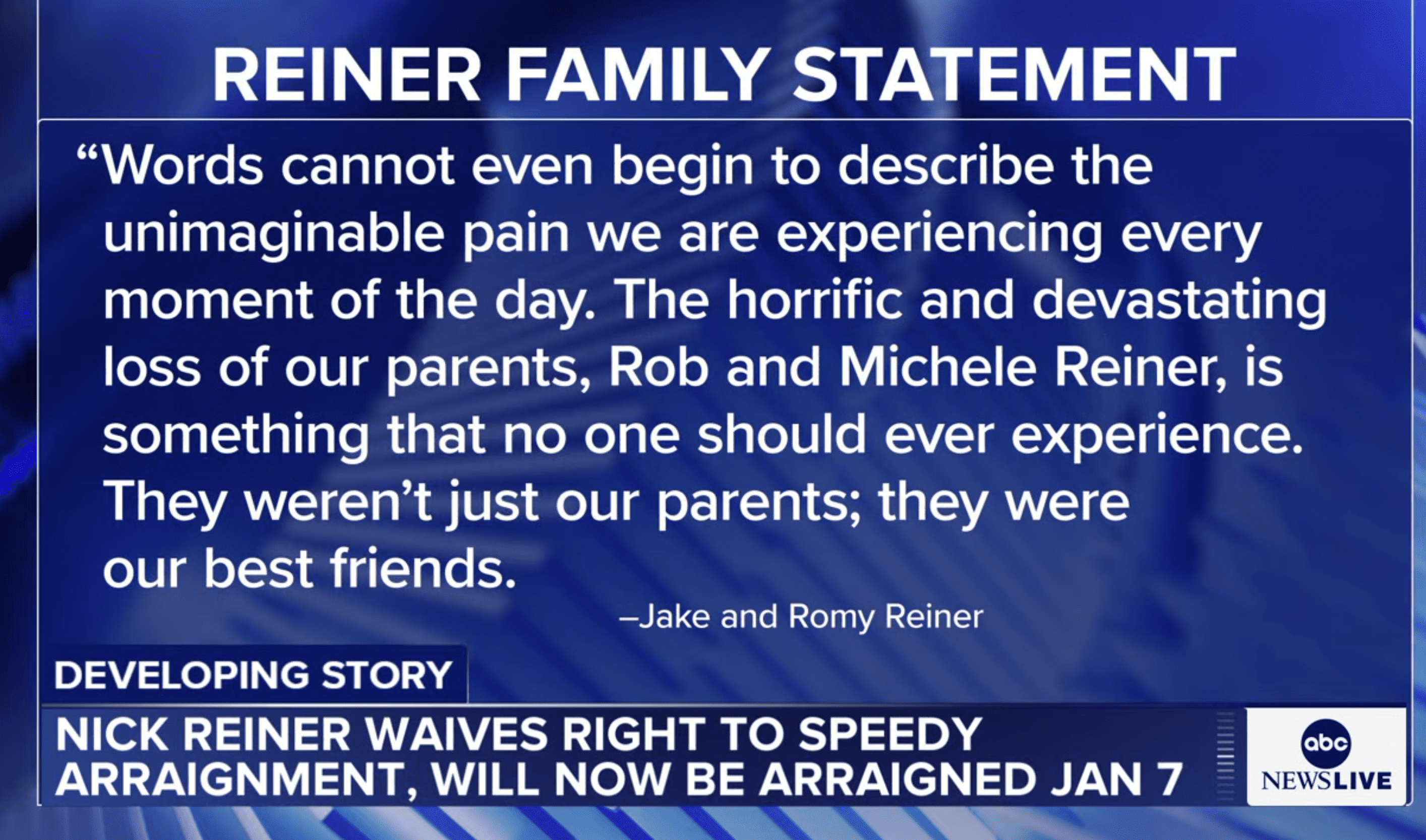 Reiner Family Statement