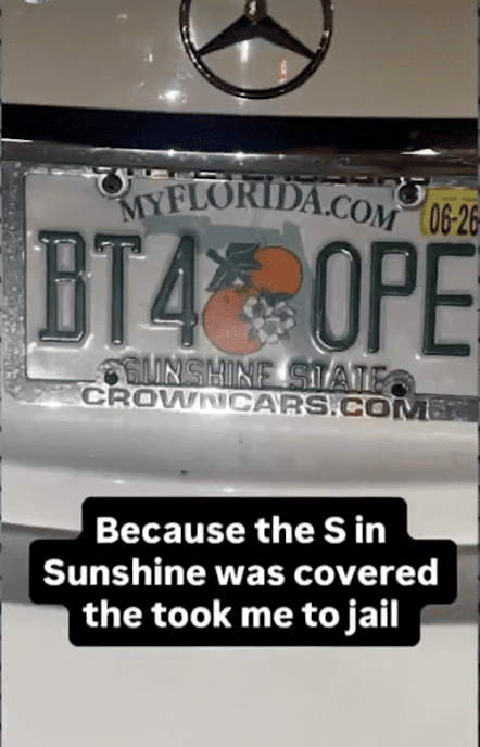 South Florida man wrongfully arrested over license plate frame