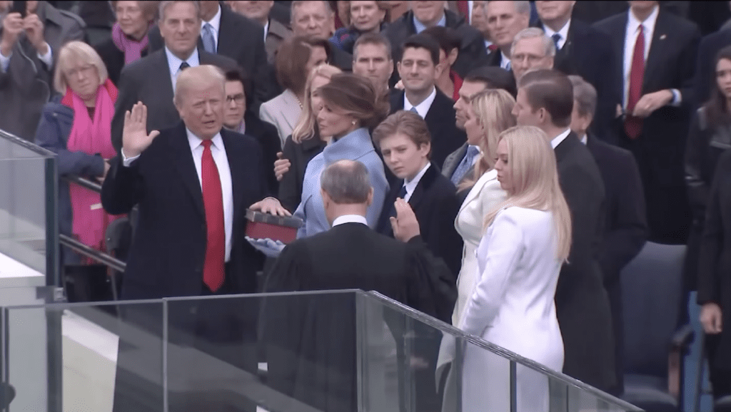 Donald Trump Getting Sworn In