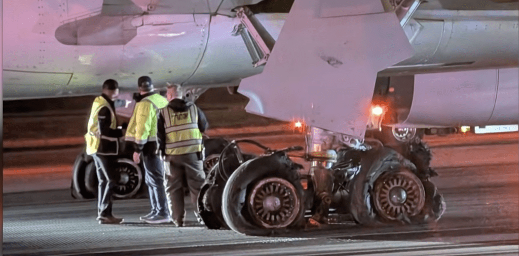 Plane’s Tires Blow out on Landing at Airport in Atlanta