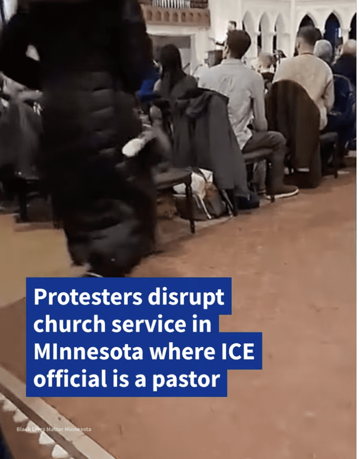 Protesters Disrupt Church Service in MInnesota Where ICE Official is a Pastor