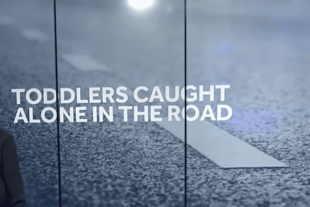Man rescues toddlers wandering in road