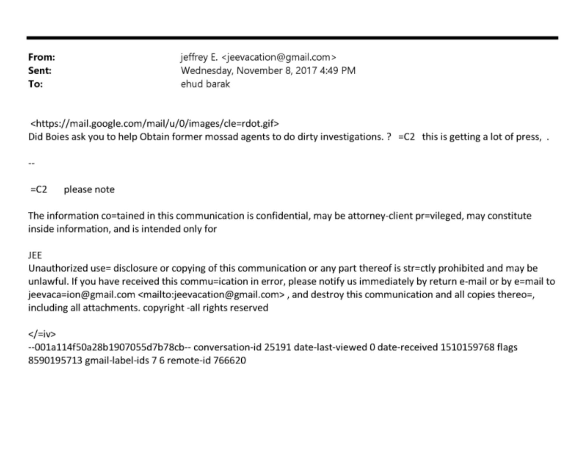 Epstein Mossad Emails 