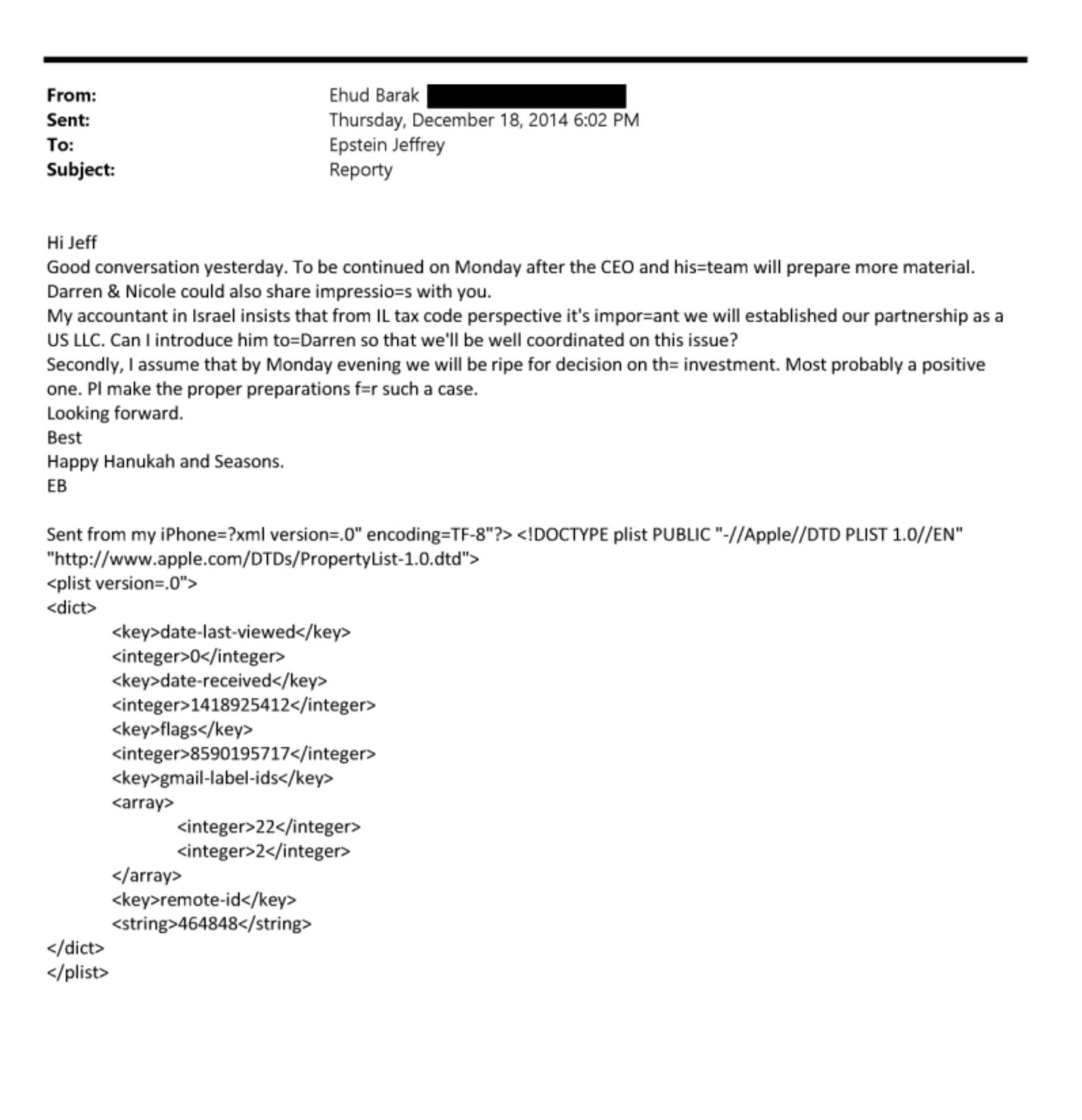Ehud Barak Epstein Files