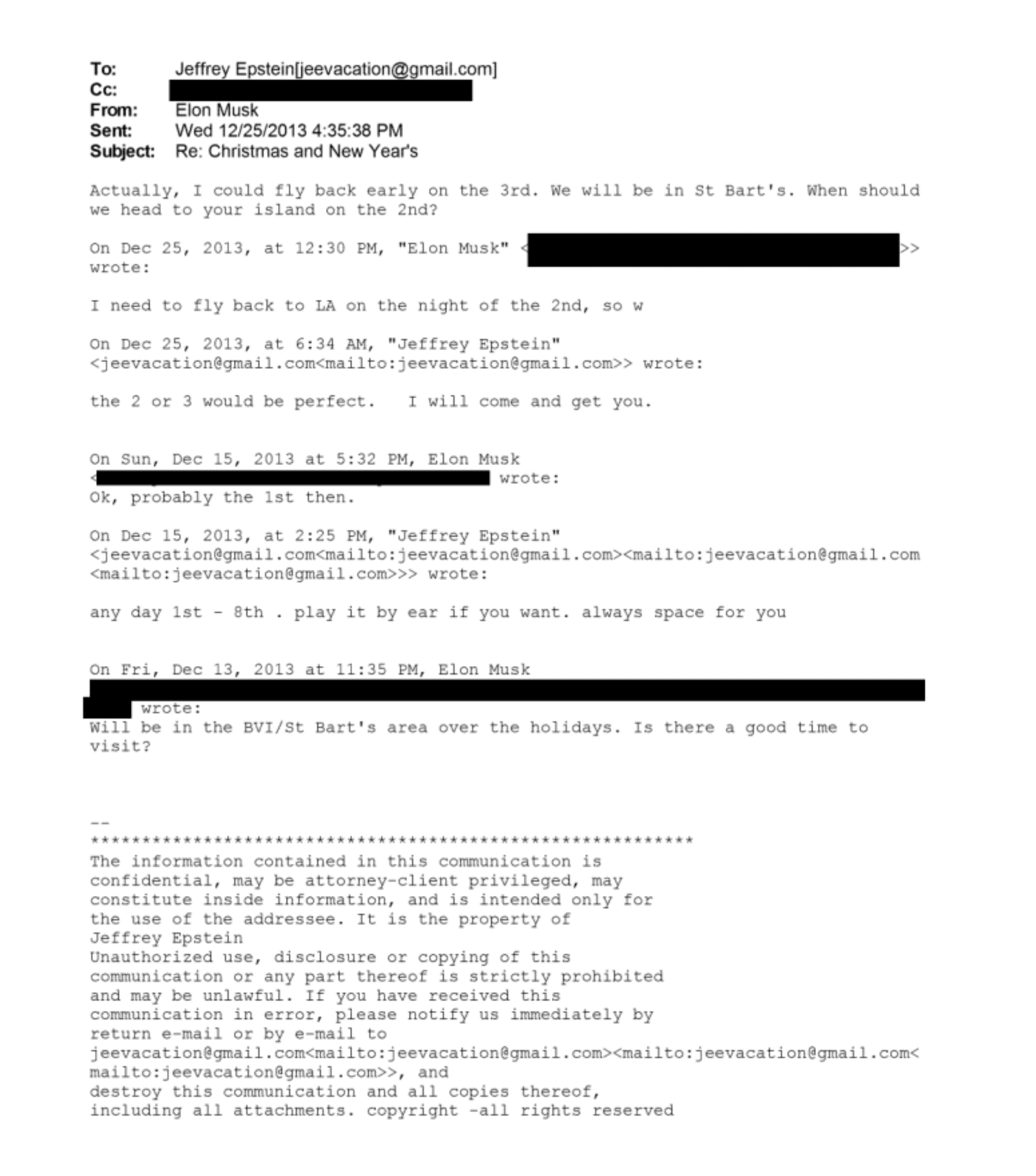 Elon Musk and Jeffrey Epstein Discuss St. Barths Elon Musk and Jeffrey Epstein Discuss St. Barths