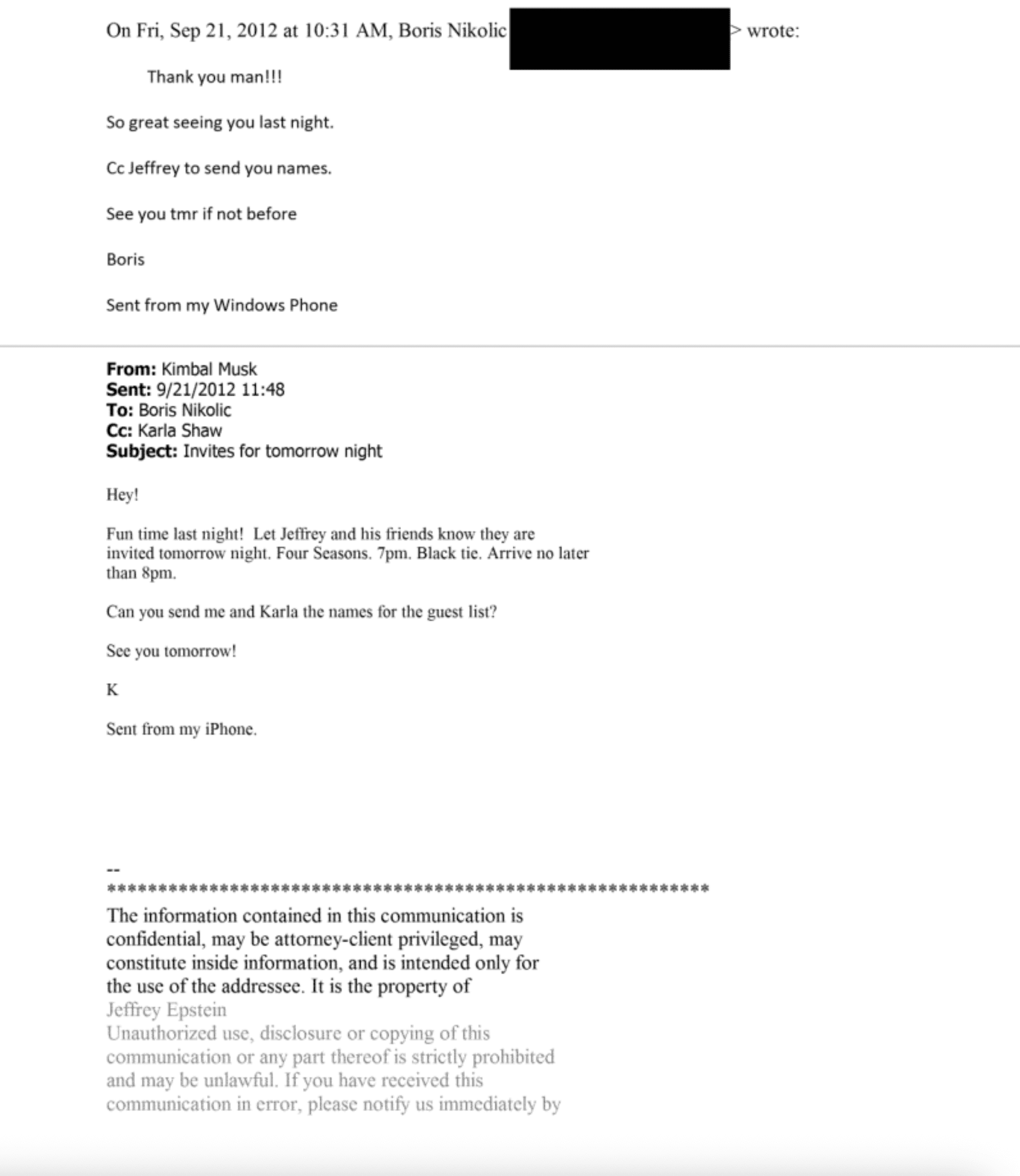 Epstein and Kimbal Musk Messages Epstein and Kimbal Musk Messages