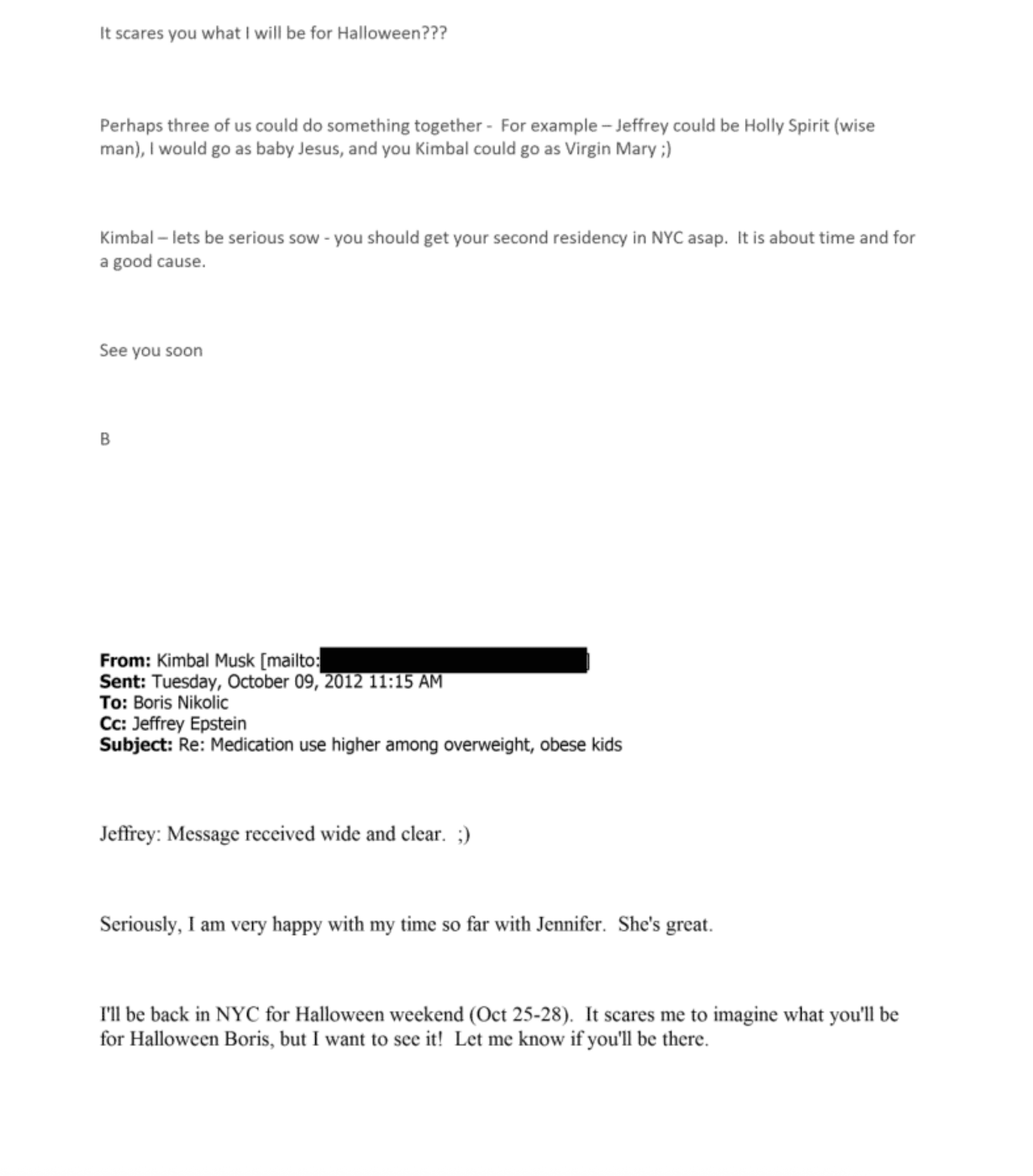 Epstein and Kimbal Musk Messages 