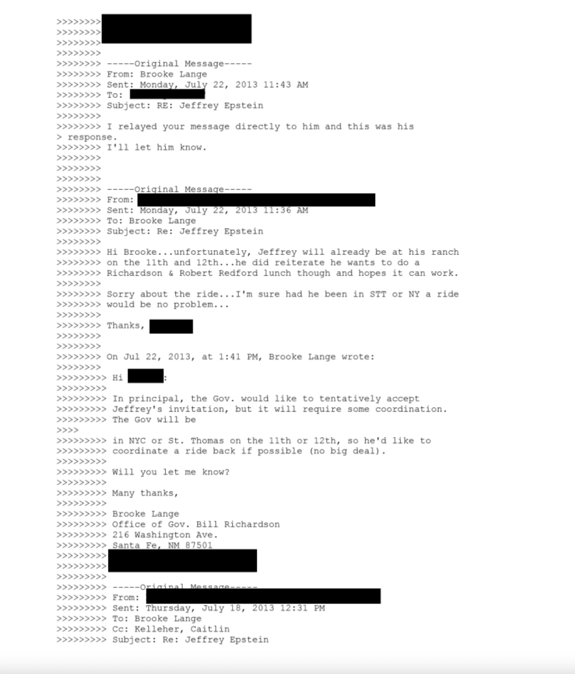 Governor Richardson of New Mexico - Jeffrey Epstein Files 