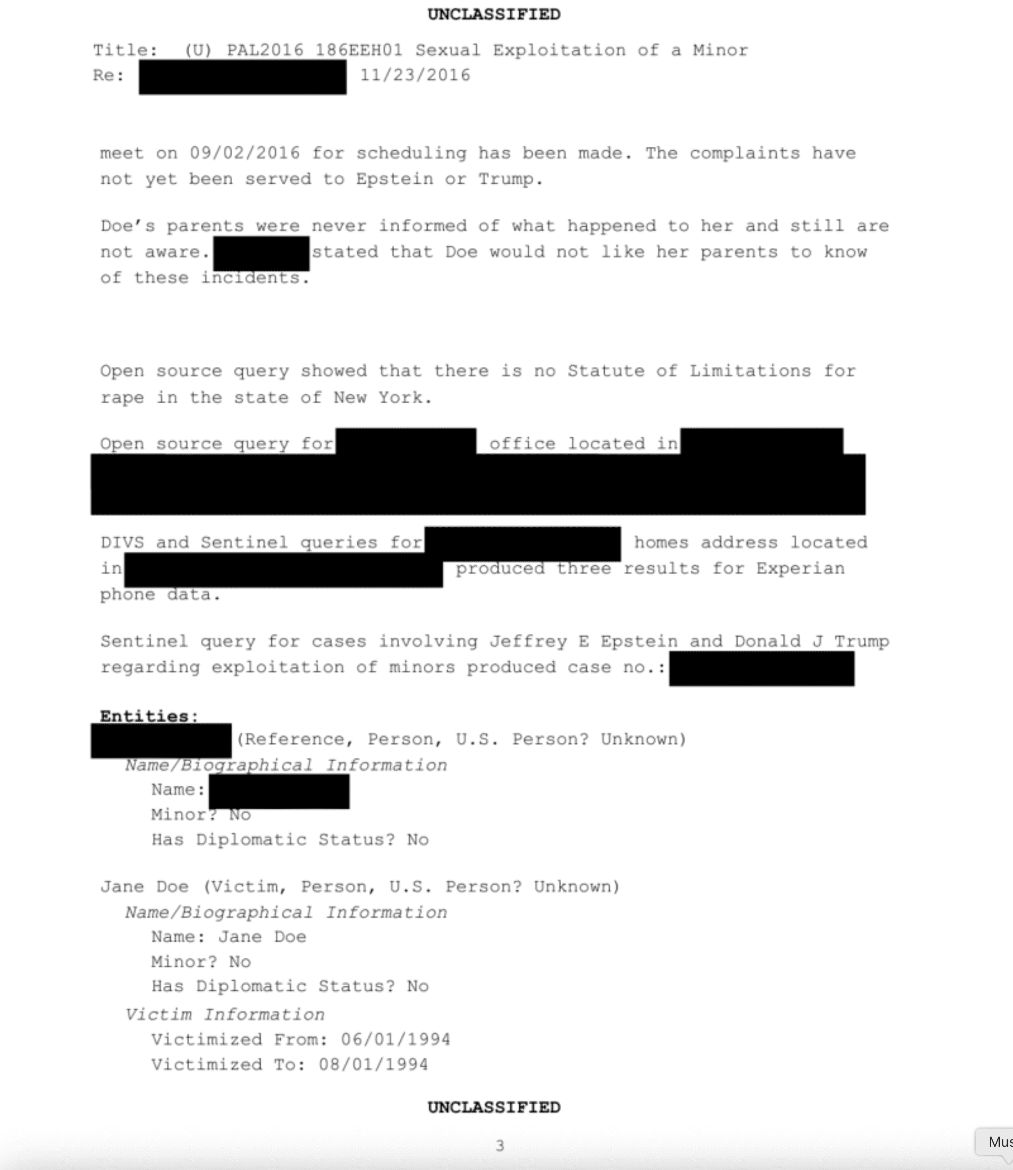 Epstein Files: Trump & Epstein Rape of a Minor FBI Document - Number EFTA01683591 - 3