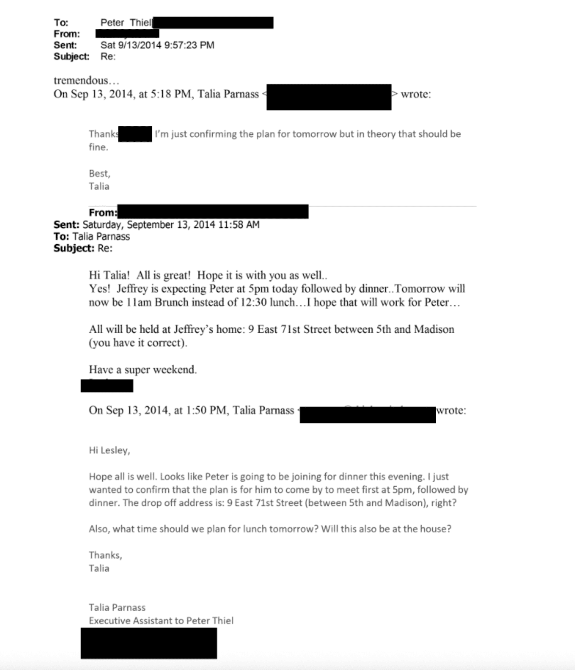 Epstein Files to Peter Theil - Meta