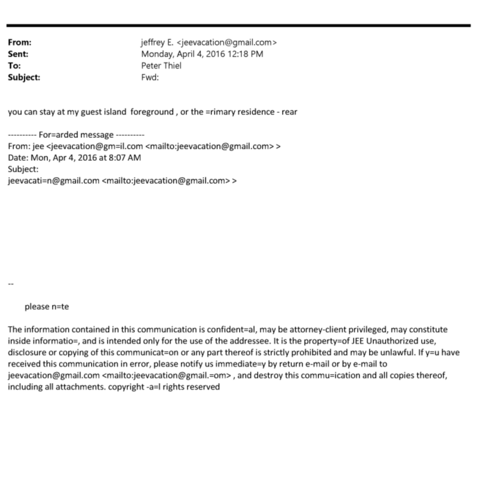 Peter Theil in the Epstein Files Released 