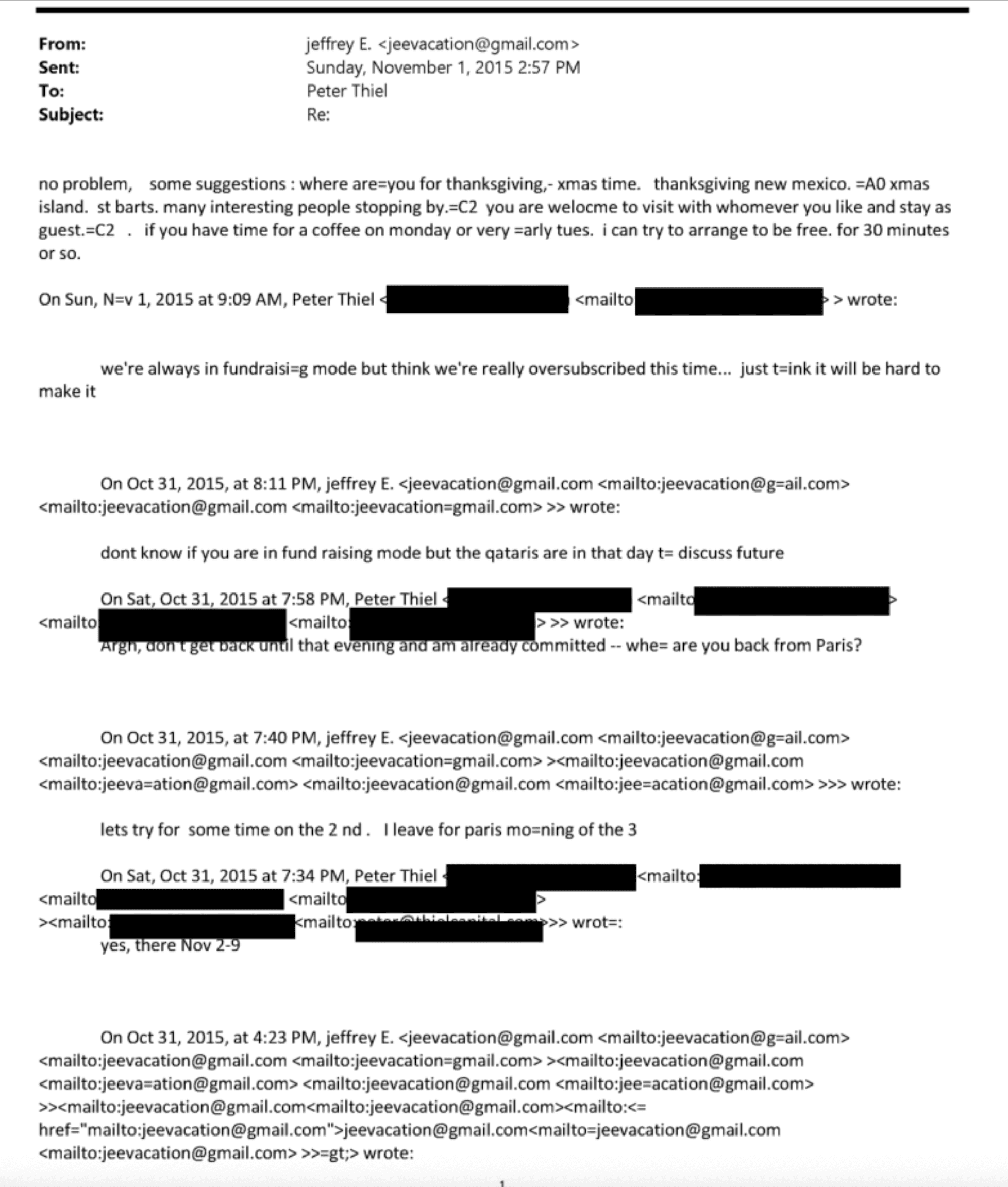 Peter Theil in Epstein Files 