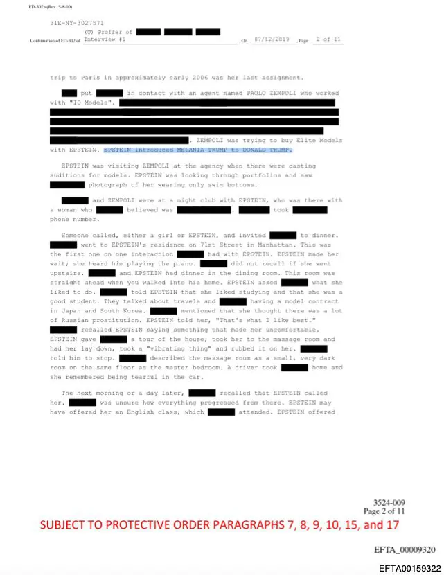 Melania Trump in Epstein Files