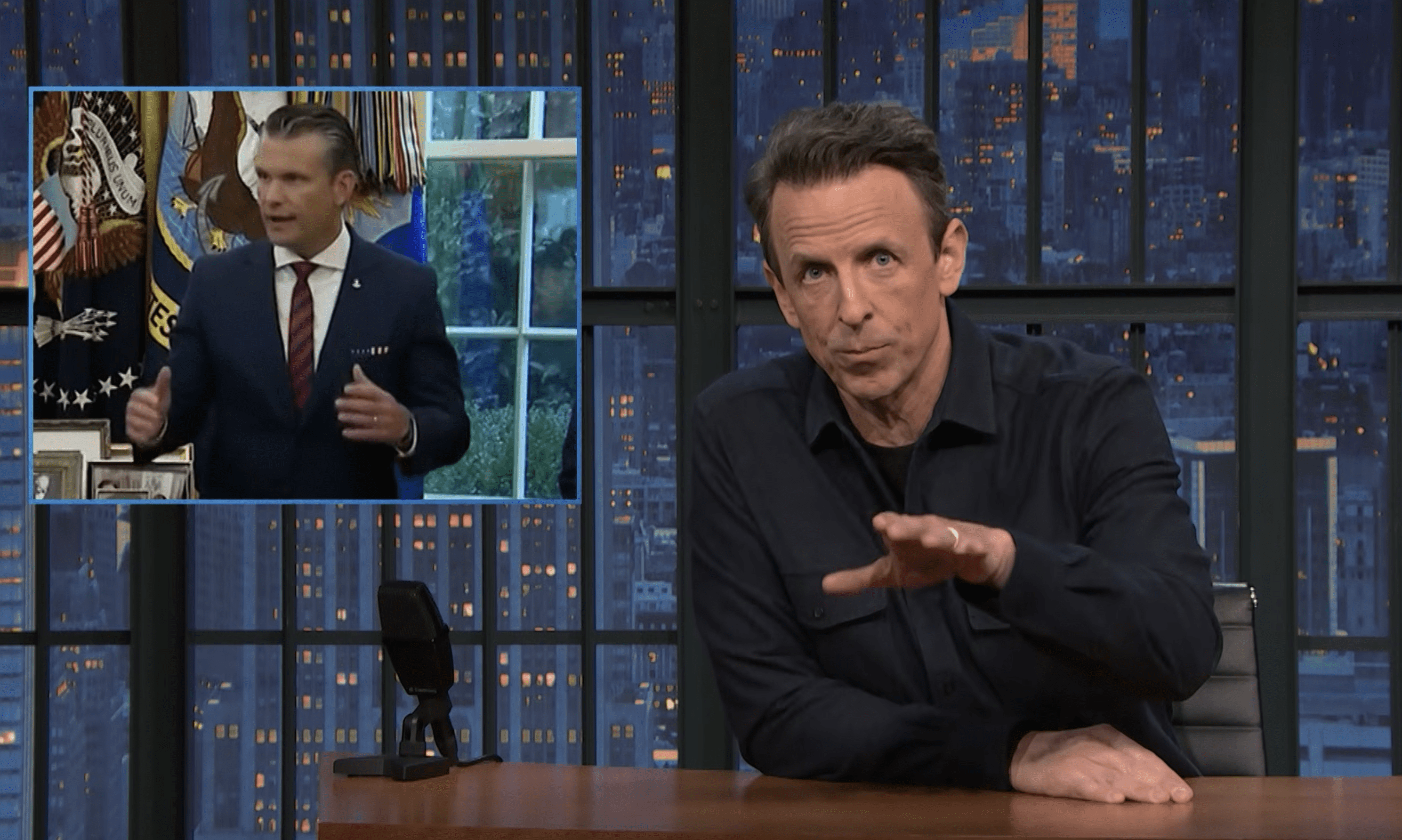 Seth Meyers and Pete Hegseth