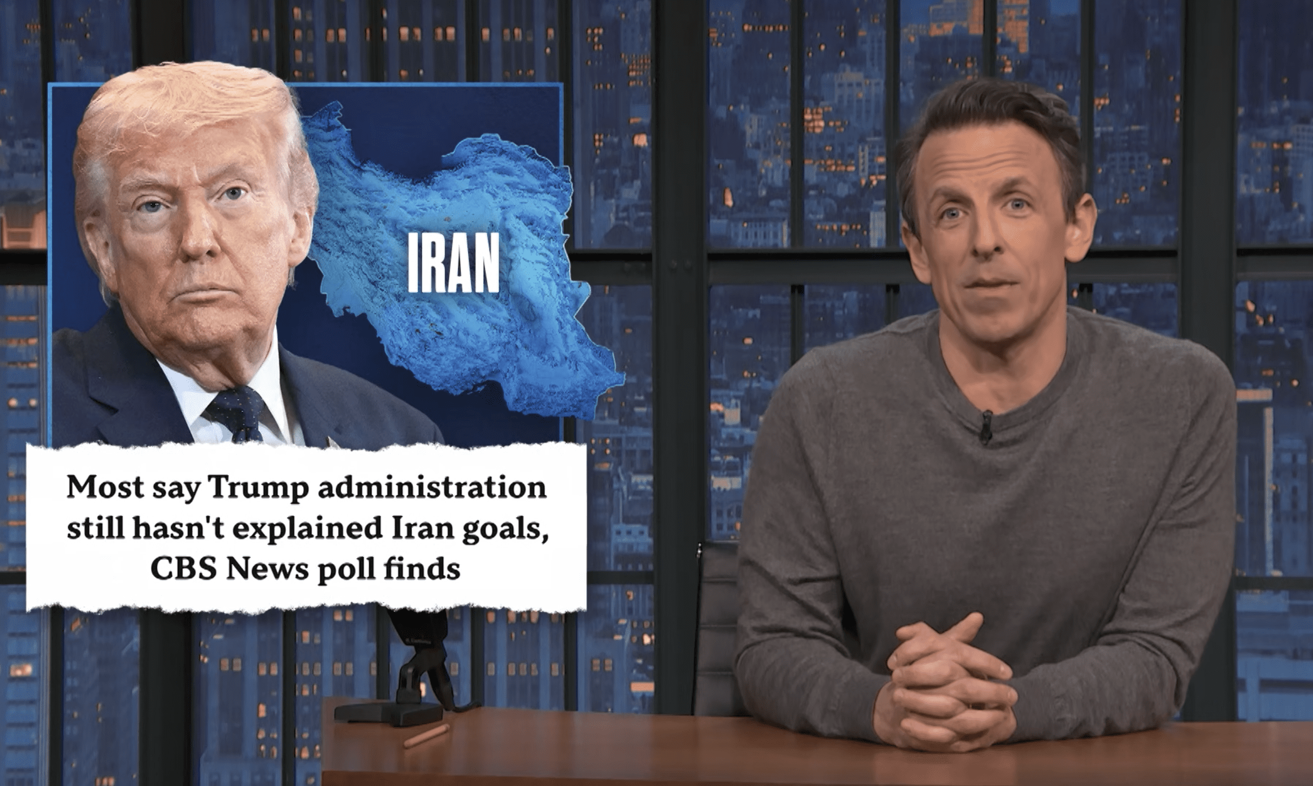 Seth Meyers and Donald Trump