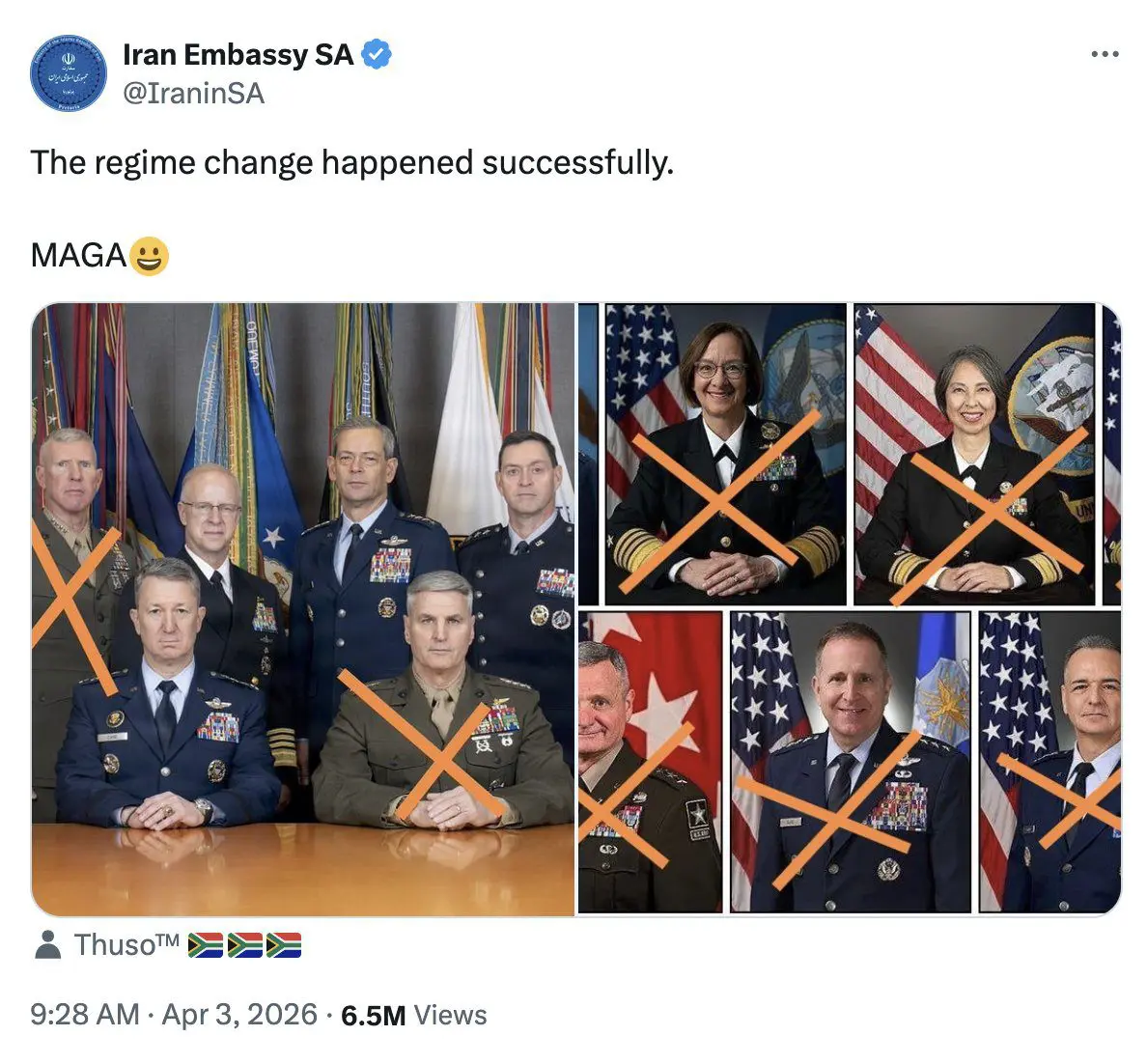 Iran Regime Change Meme Tweet 