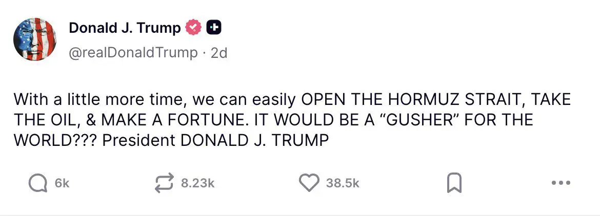 Trump Truth social Tweets on Iran 5