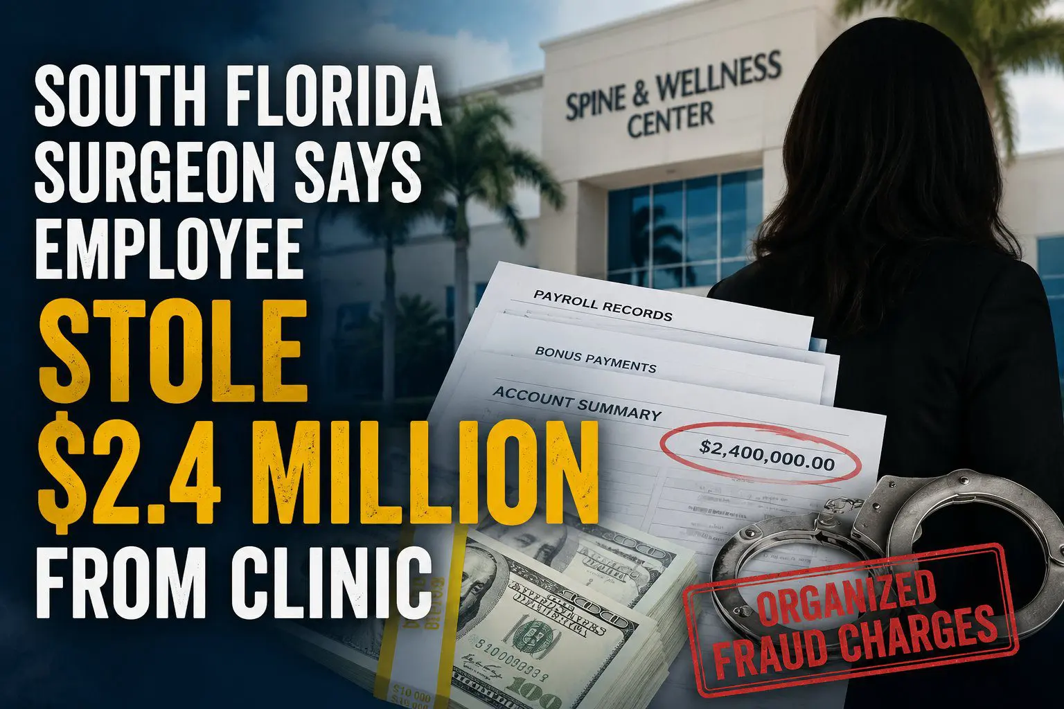 South Florida surgeon says employee stole $2.4 million from clinic