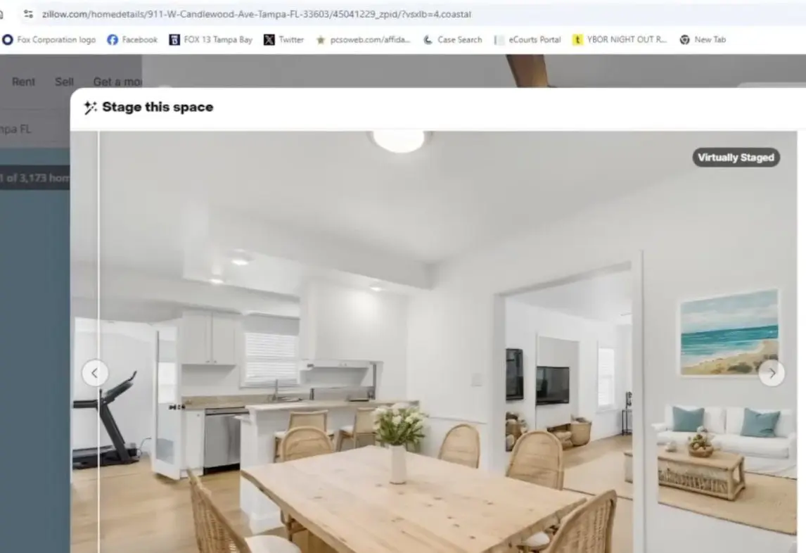 Misleading AI home staging