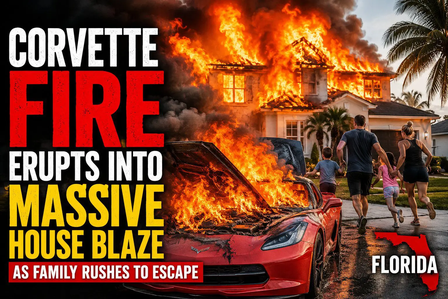 Corvette Fire Destroys Home