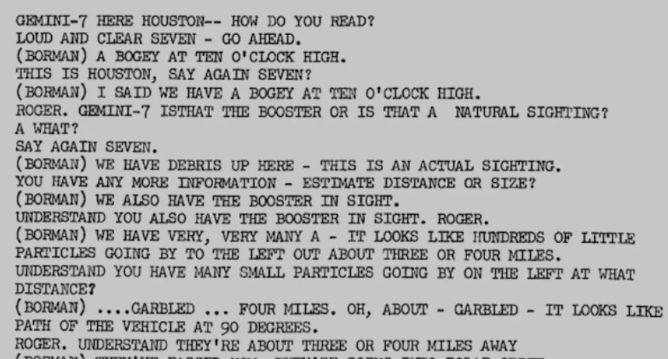 Gemini 7 Crew Sees UFOS