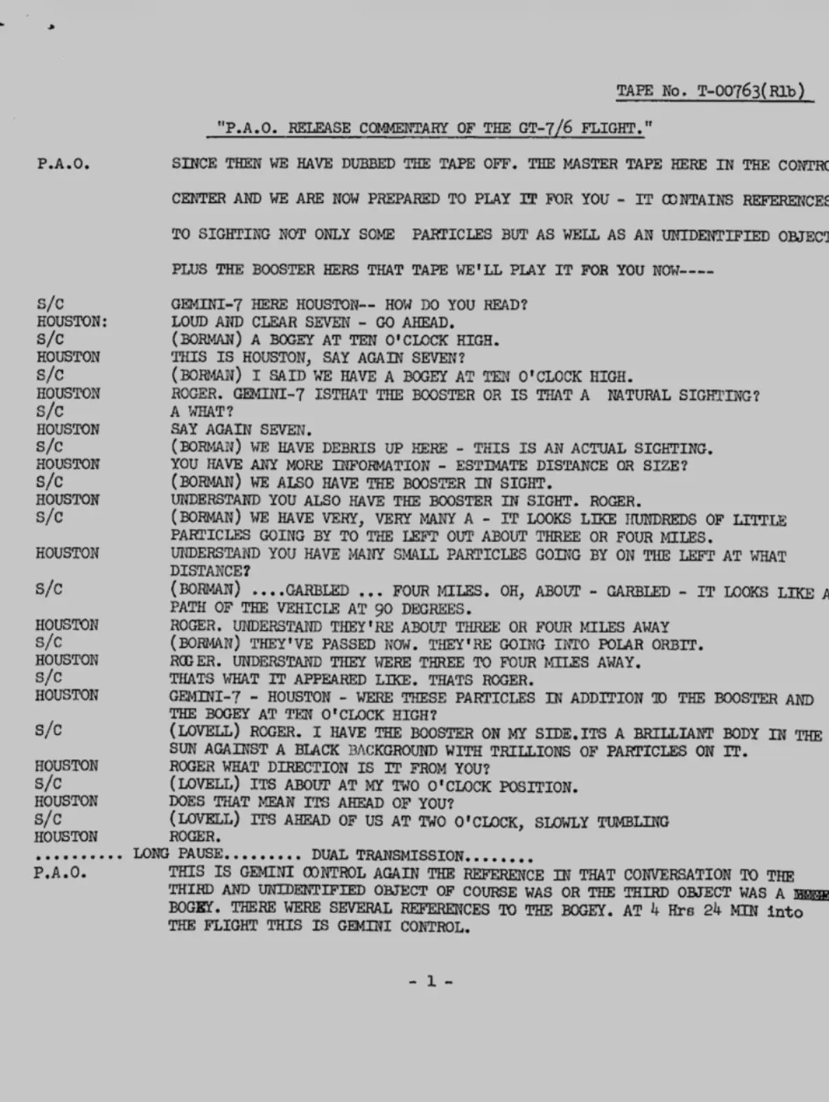 Astronaut UFO sighting on Gemini 7 Astronaut UFO sighting on Gemini 7